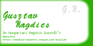 gusztav magdics business card